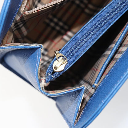 Burberry Vintage Handbag Leather, Blue, Leather, Handbag