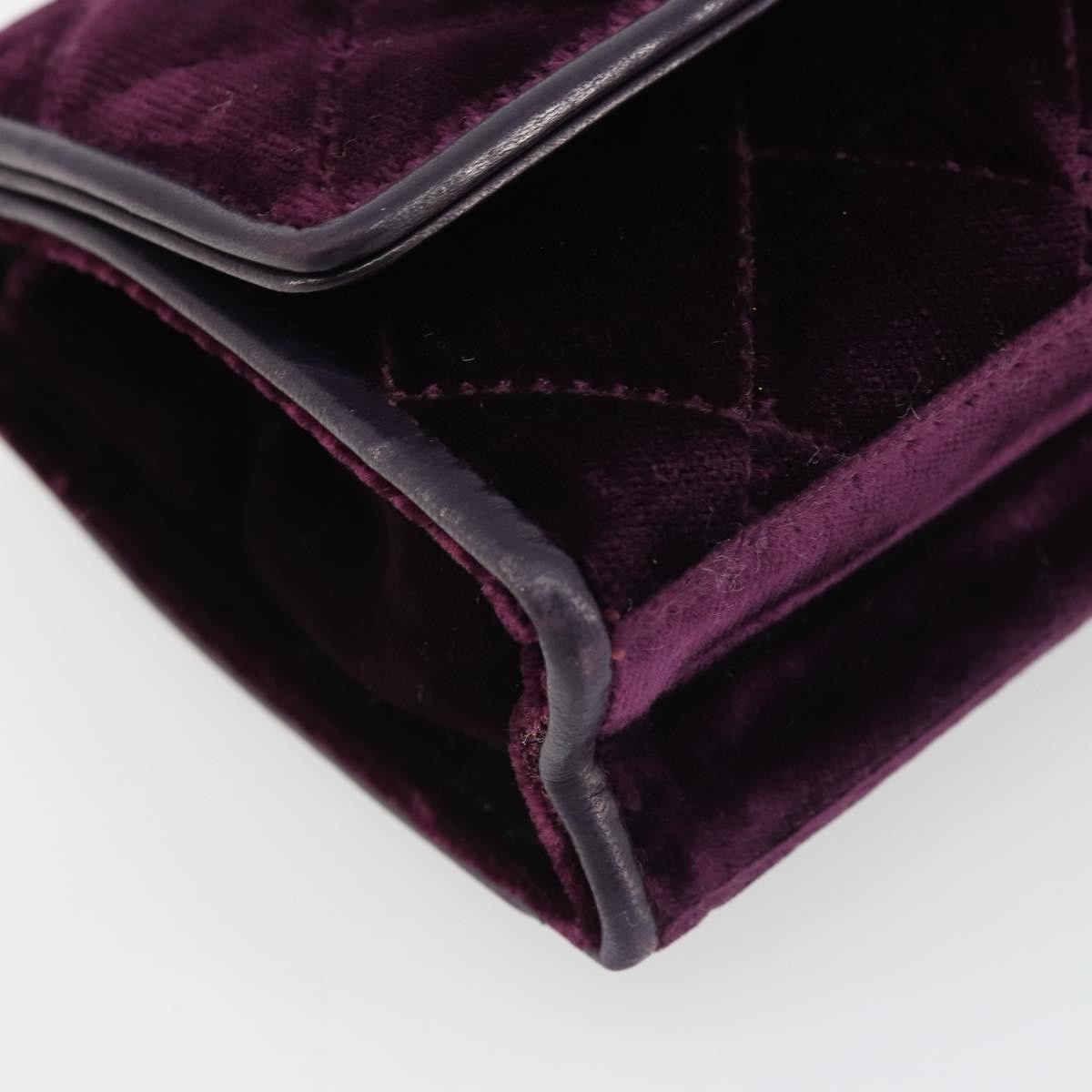 Chanel Wallet on Chain Quilted Velvet, Purple, Velvet, Handbag