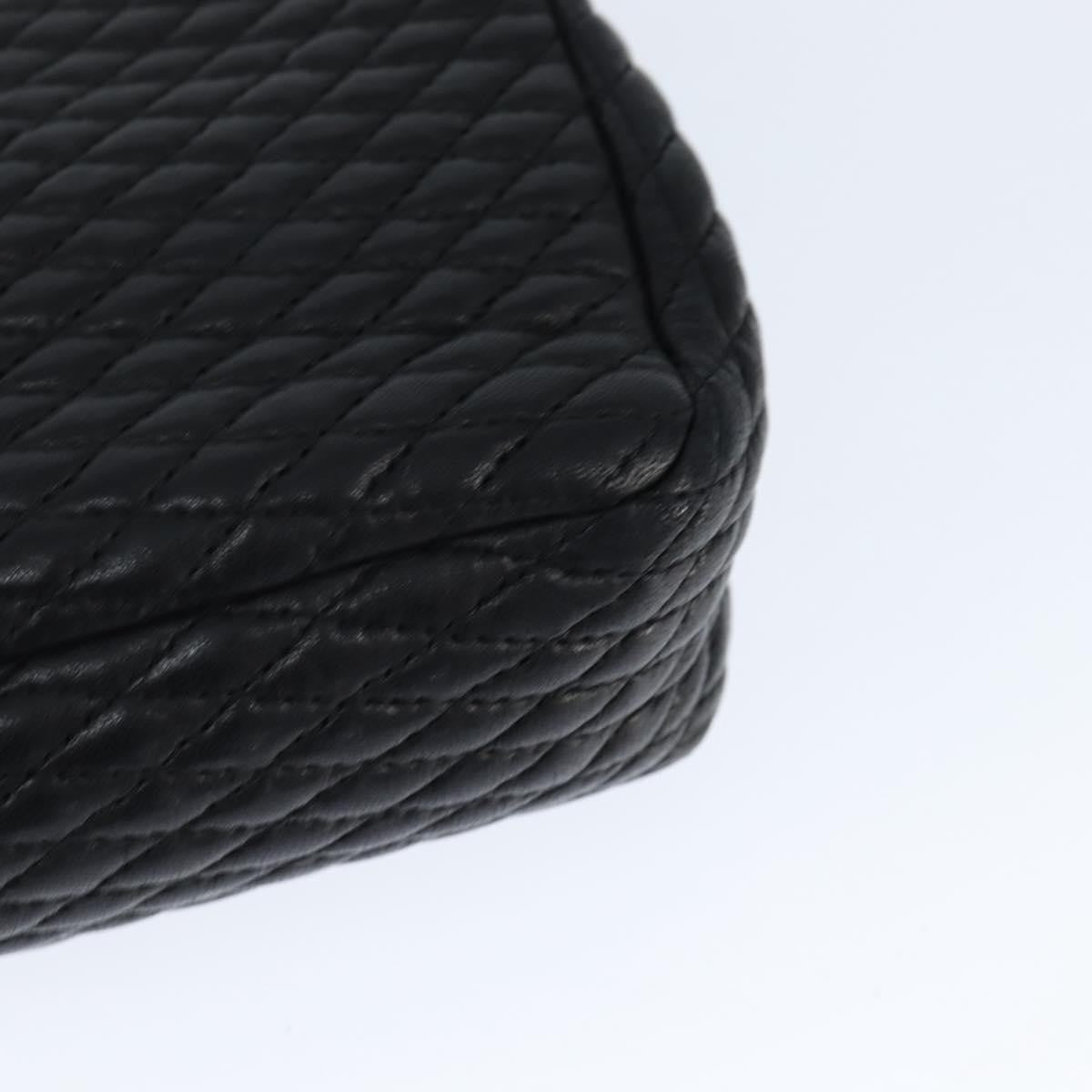 Bally Vintage Chain Shoulder Bag Quilted Leather, Black, Leather, Shoulder Bag