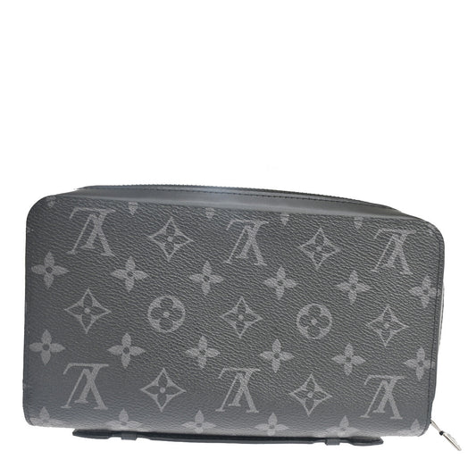 Louis Vuitton Zippy XL Monogram Eclipse Leather, BLACK, LEATHER, Wallets
