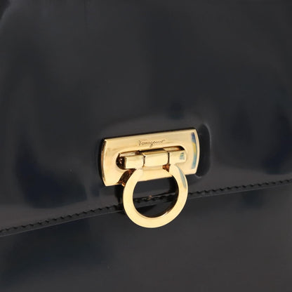 Salvatore Ferragamo Gancini Tote Patent leather, BLACK, PATENT_LEATHER, Tote bag