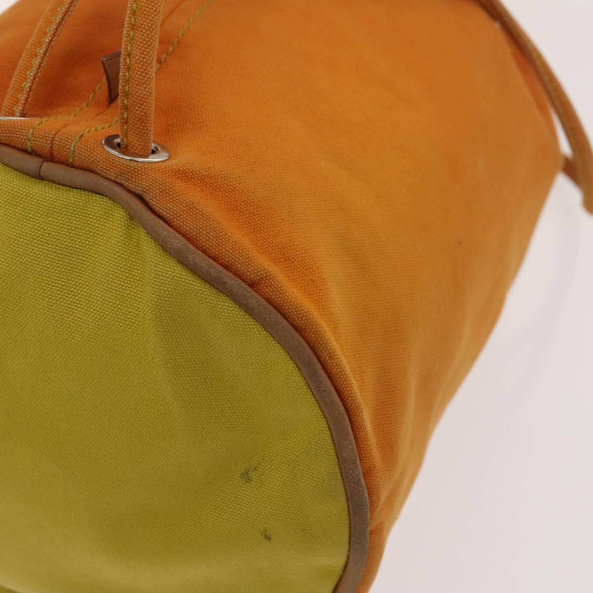 Hermes Polochon Mimile Drawstring Backpal Canvas, ORANGE, CANVAS, Backpack