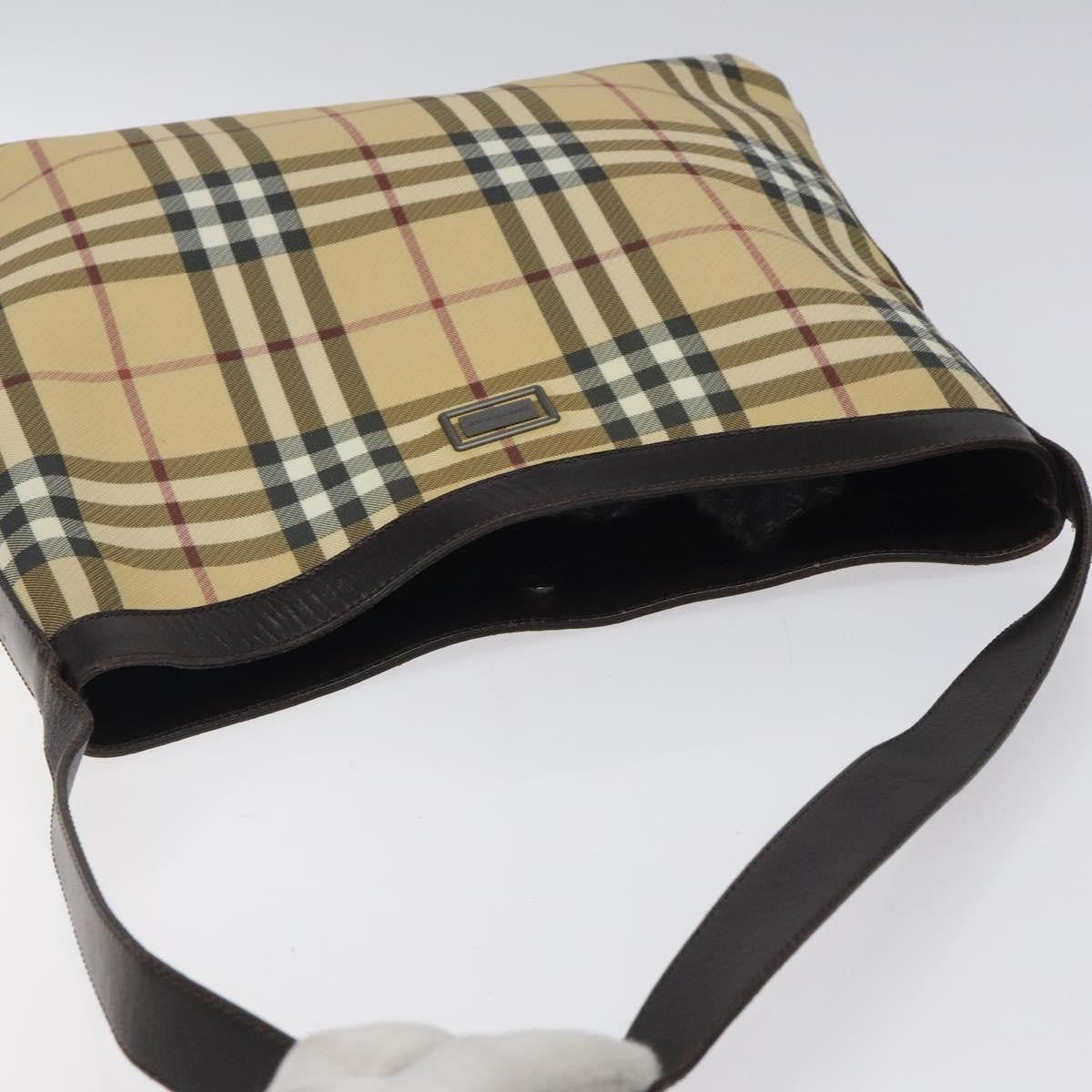 Burberry Shoulder Bag Nova Check Canvas, BEIGE, CANVAS, Shoulder bag