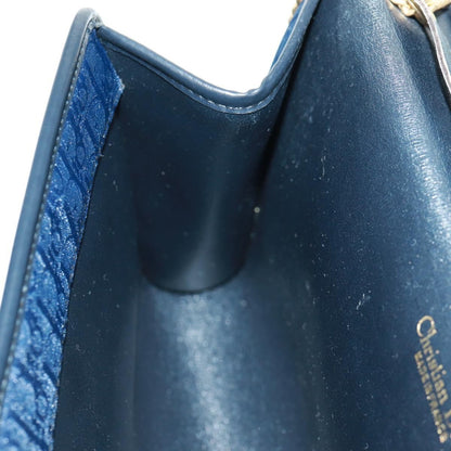 Christian Dior Vintage Chain Flap Shoulder Bag Diorissimo Canvas, Navy, Canvas, Shoulder Bag