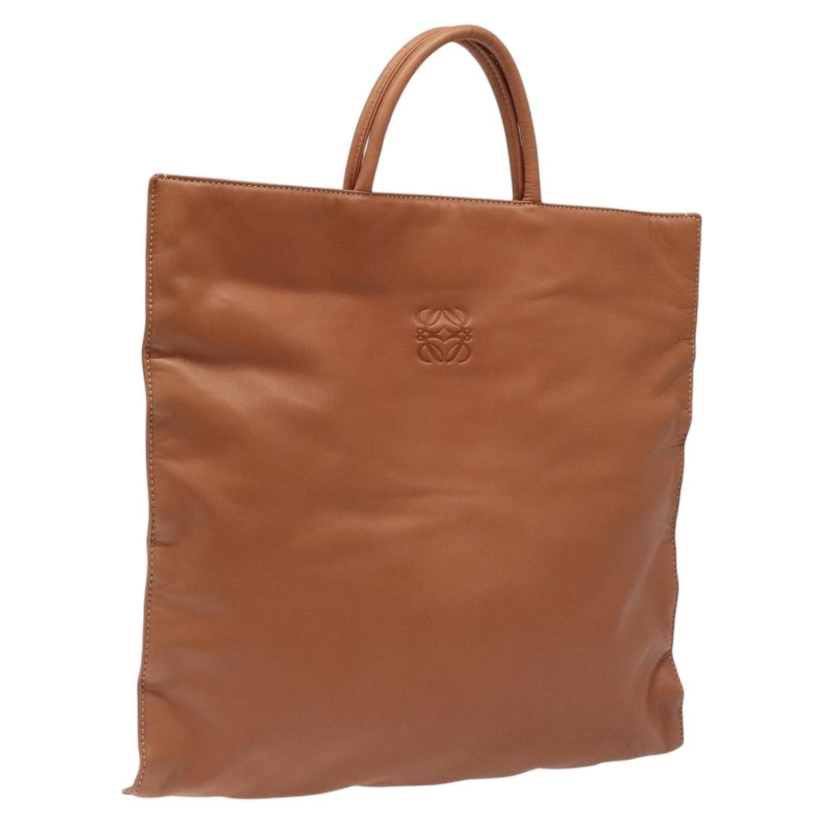 Loewe Anagram handbag Leather, BROWN, LEATHER, Handbag