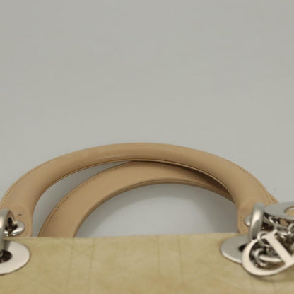 Christian Dior Lady Dior Bag Cannage Quilt Suede, BEIGE, SUEDE, Handbag