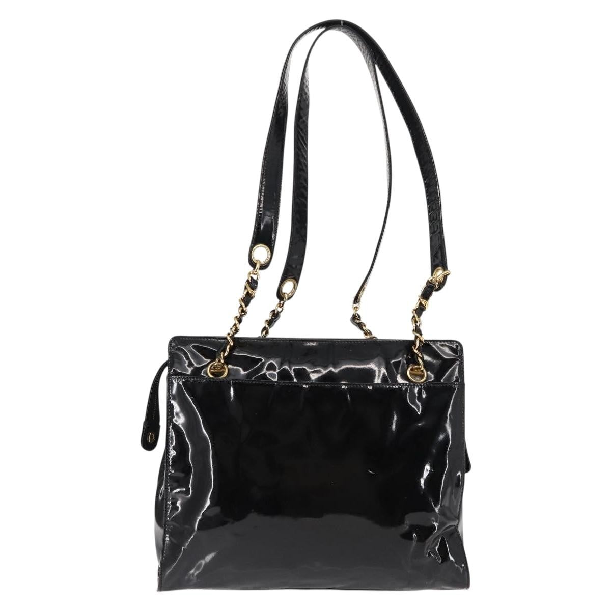 Chanel Coco Mark Patent Leather, BLACK, PATENT_LEATHER, Shoulder bag