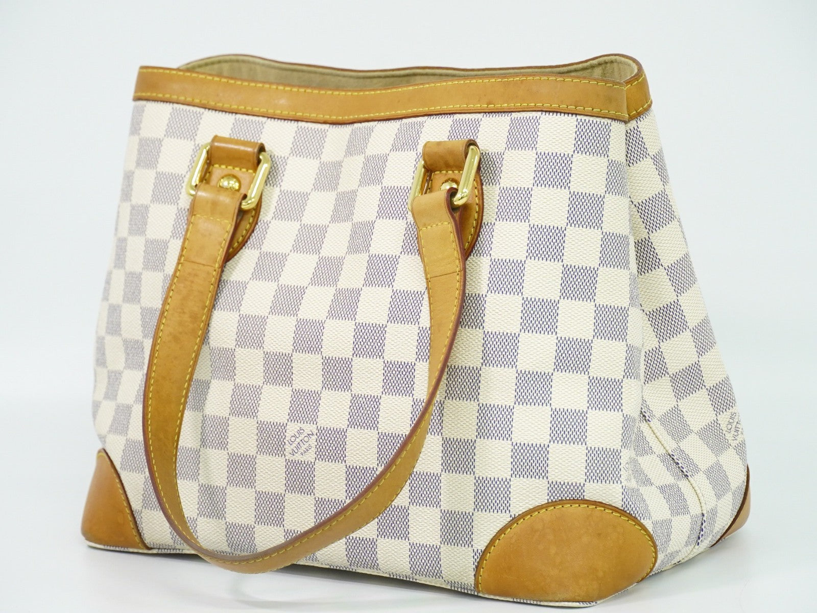 Louis Vuitton Hampstead Handbag Damier, WHITE, CANVAS, Tote bag