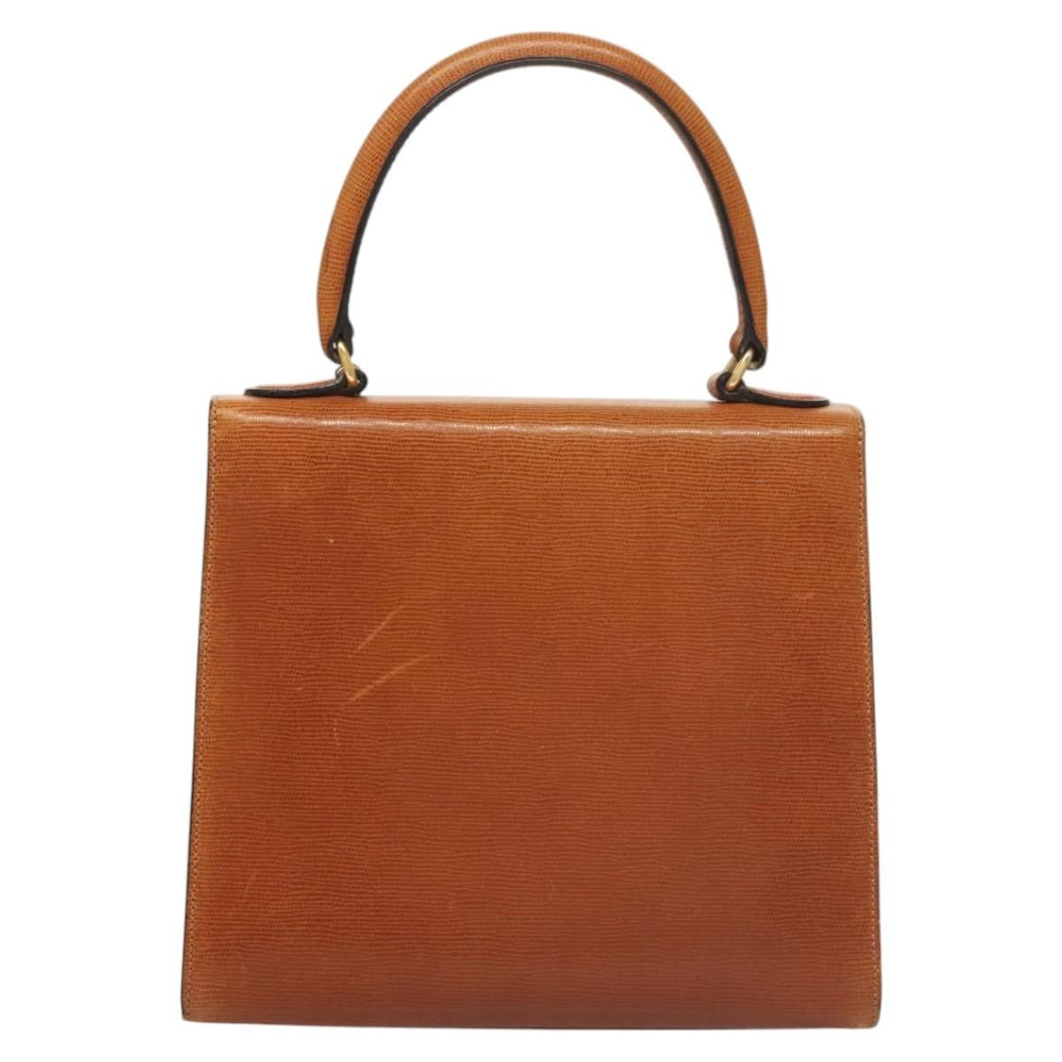 Celine Vintage Logo Top Handle Bag Leather, BROWN, LEATHER, Handbag