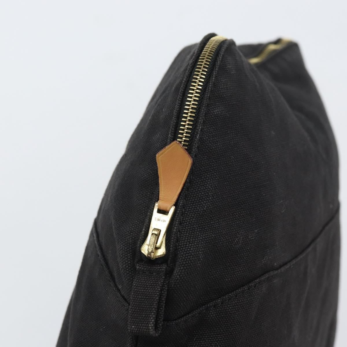 Hermes Bolide Pouch Canvas, BLACK, CANVAS, Clutche & pouche