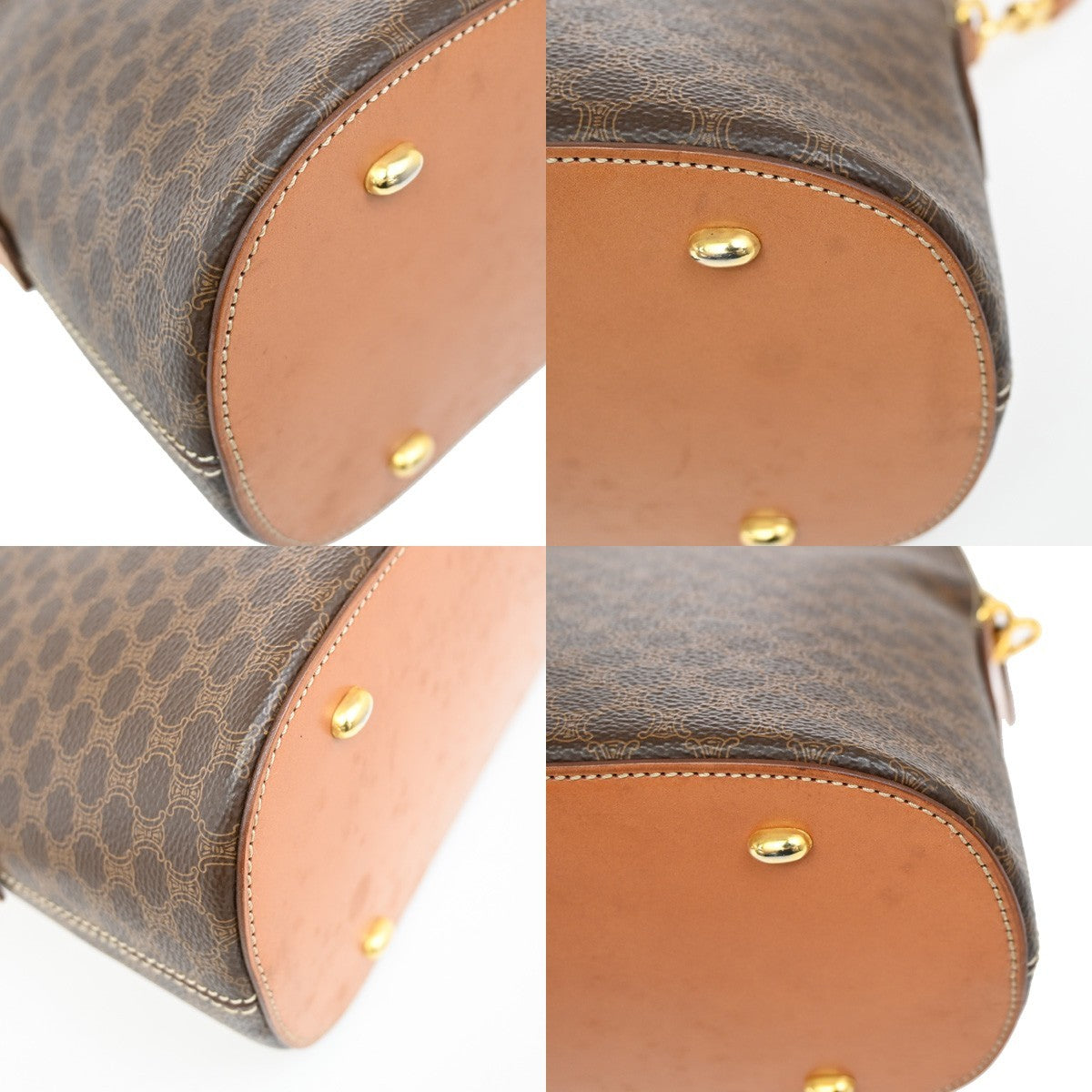 Celine Vintage Macadam Shoulder Bag Canvas, BROWN, CANVAS, Shoulder bag