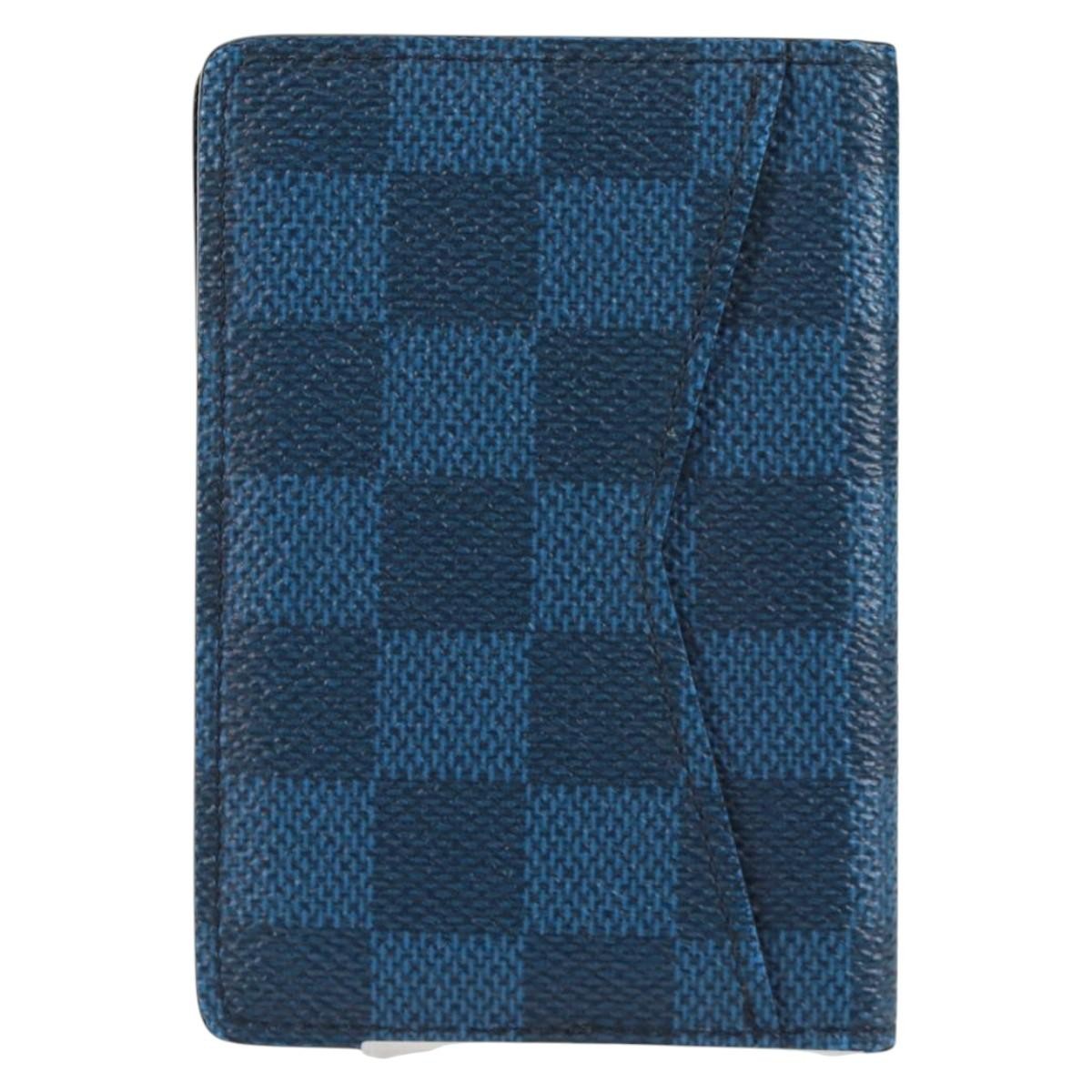 Louis Vuitton Graphite Card Case Monogram Damier, BLUE, CANVAS, Card Holders