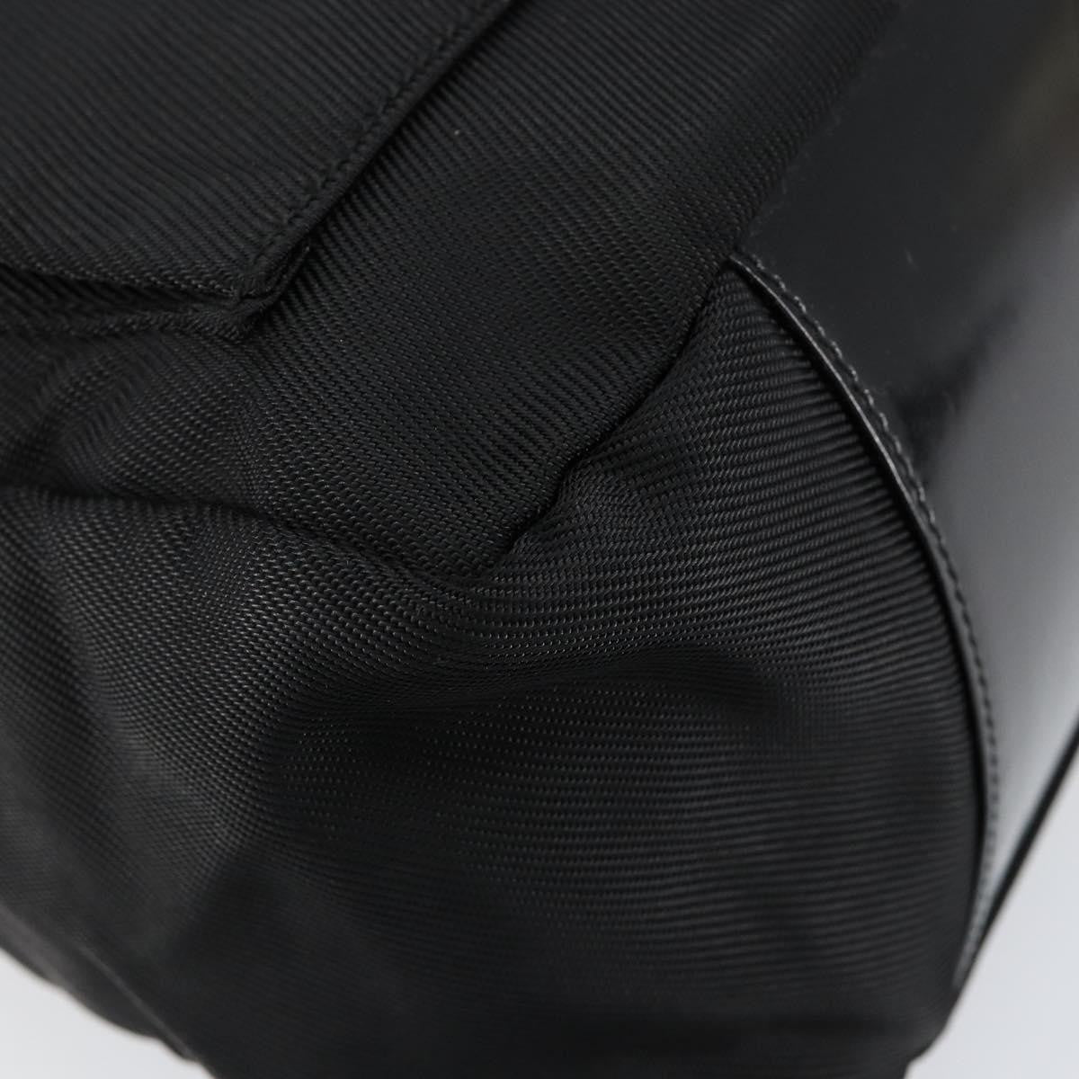 Gucci Vintage Bamboo Handle Bag Nylon, Black, Nylon, Handbag