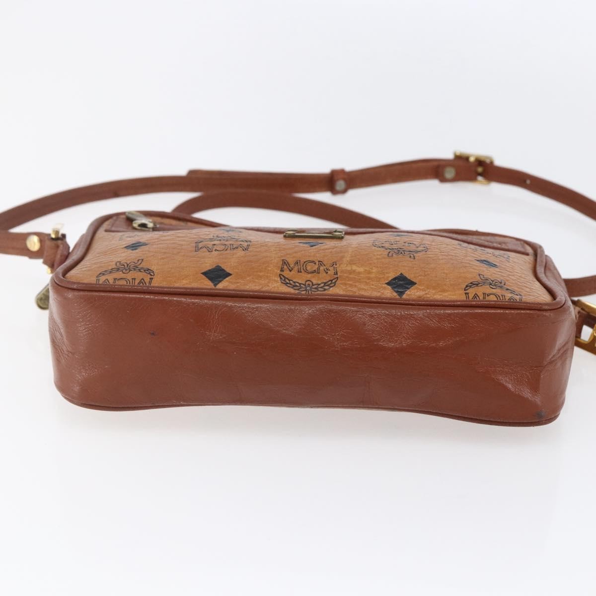 MCM Visetos Shoulder bag Canvas and Leather, BROWN, CANVAS, Shoulder bag