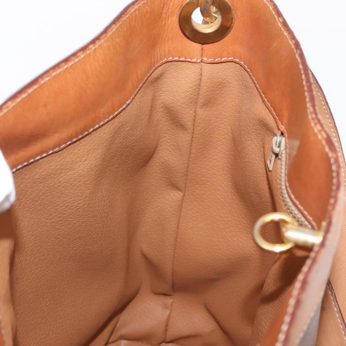 Celine Vintage Macadam Shoulder Bag Canvas and Leather, BROWN, CANVAS, Shoulder bag