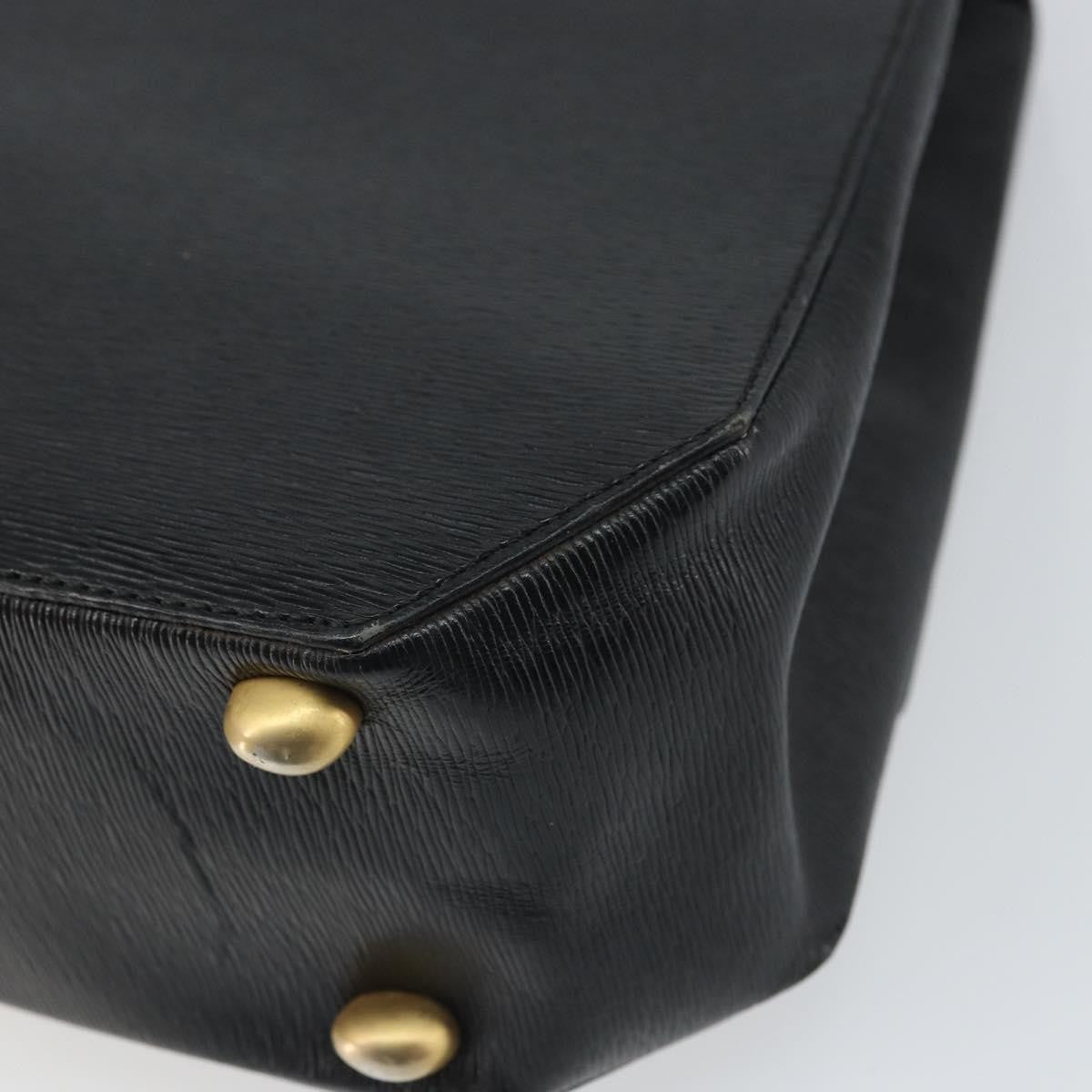 Celine Vintage Triomphe Flap Bag Leather, BLACK, LEATHER, Handbag