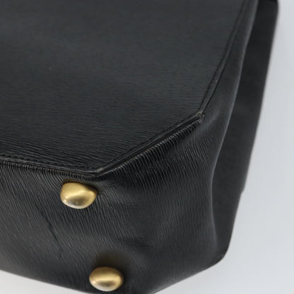 Celine Vintage Triomphe Flap Bag Leather, BLACK, LEATHER, Handbag