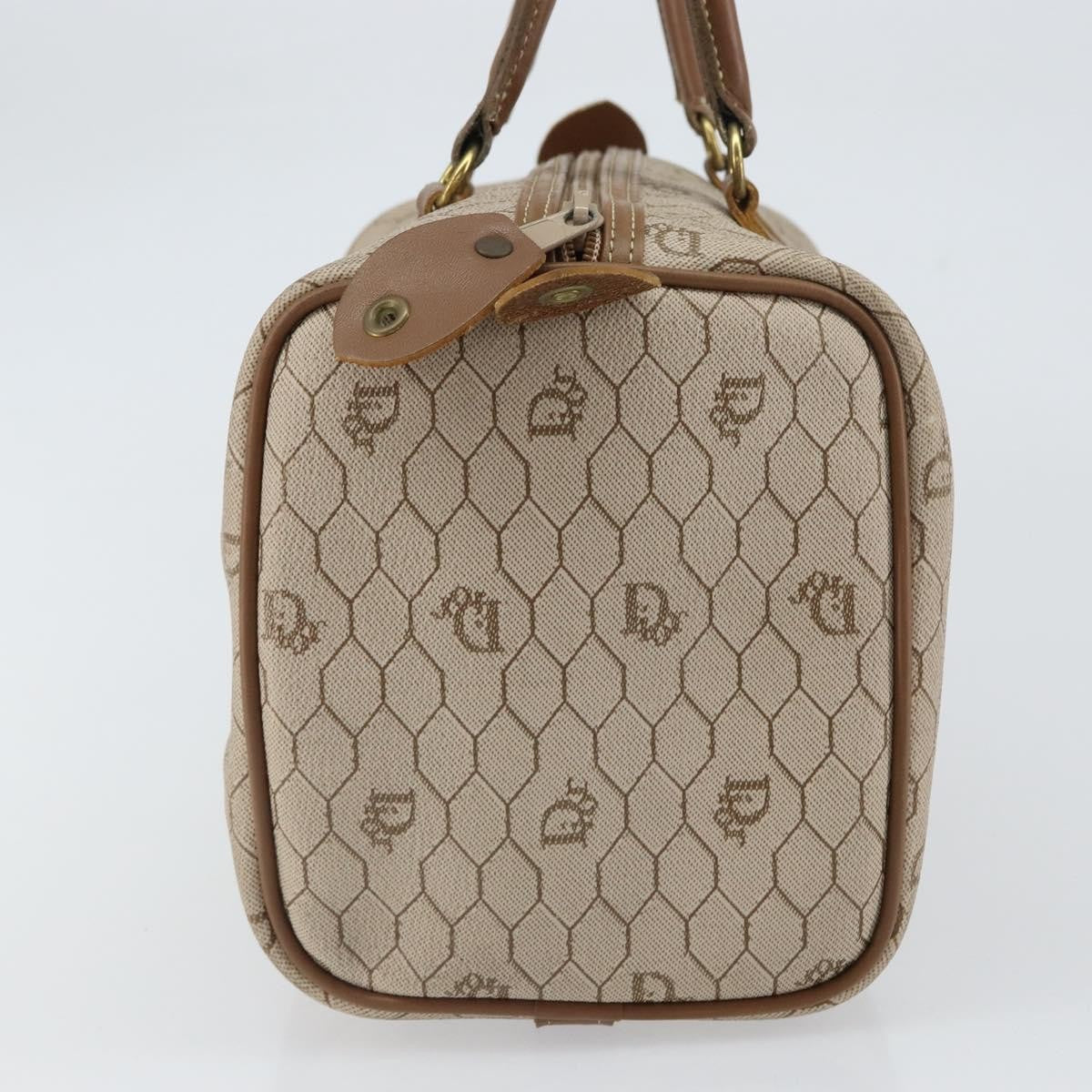 Christian Dior Vintage Honeycomb Boston bag Canvas and Leather, BEIGE, CANVAS, Travel bag