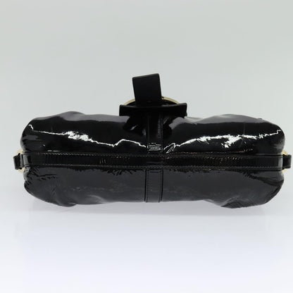 Bvlgari Chandra Flap Shoulder Bag Enamel, BLACK, PATENT_LEATHER, Shoulder bag