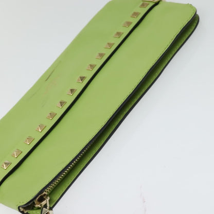 Valentino Garavani Rockstud Pouch Leather, GOLD, LEATHER, Clutche & pouche