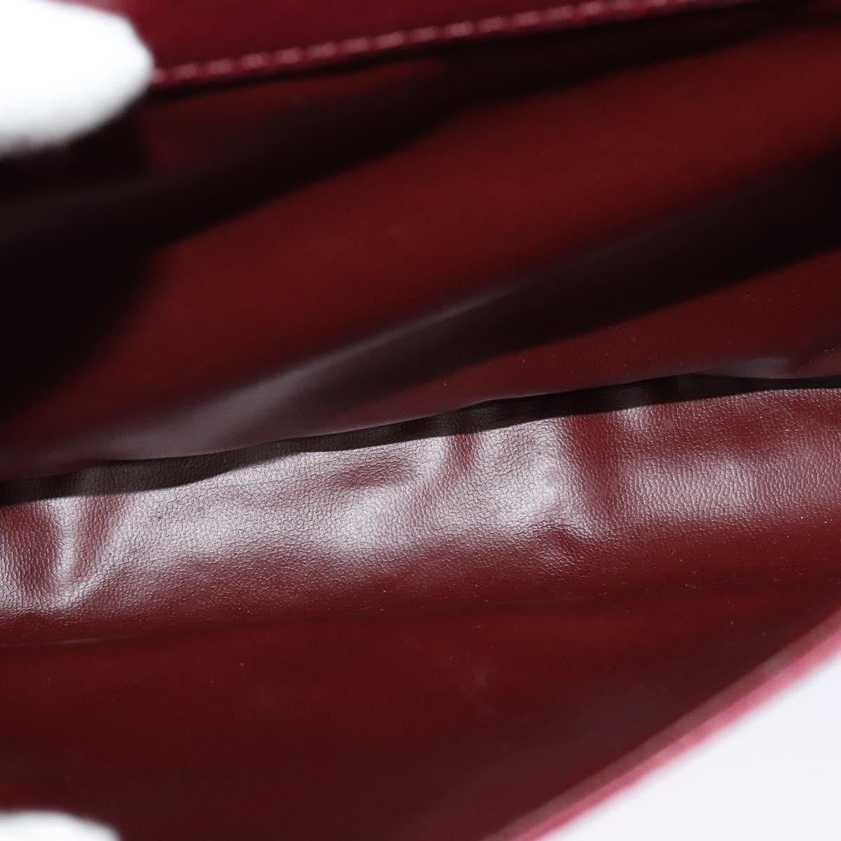 Celine Circle logo Leather, BURGUNDY, LEATHER, Shoulder bag