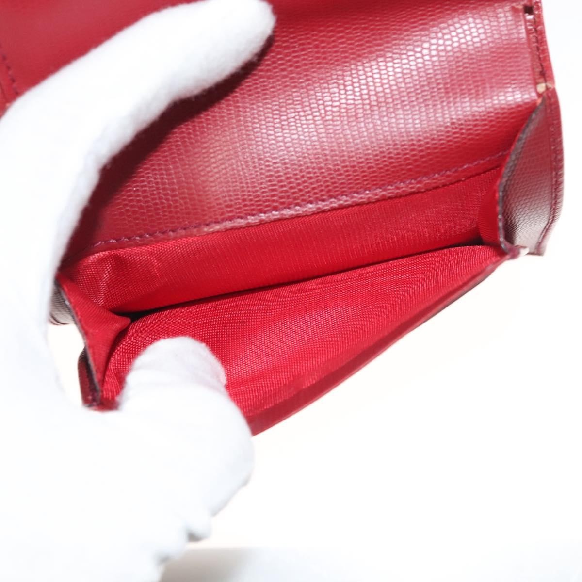 Celine Circle Logo Compact Wallet Leather, RED, LEATHER, Wallets