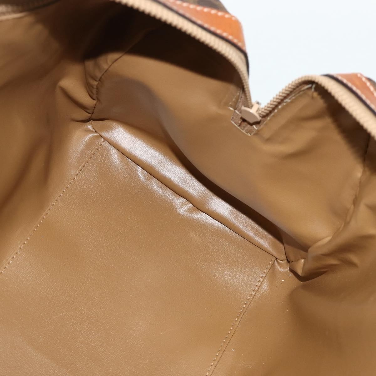Celine Vintage Macadam Boston bag Canvas and Leather, Brown, Canvas, Travel Bag