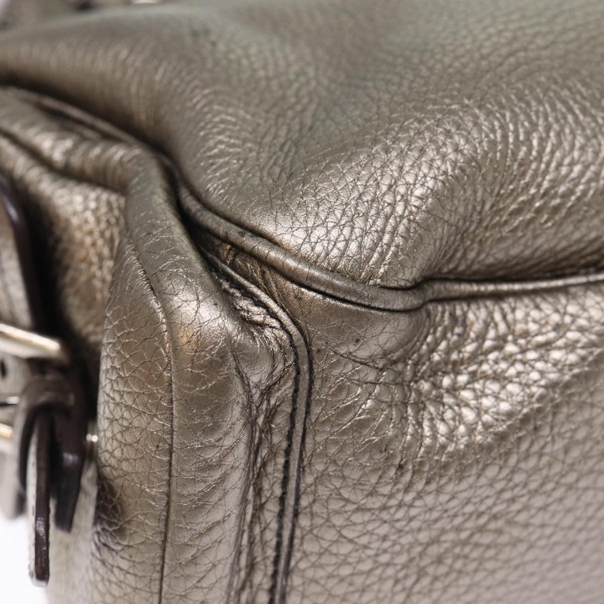 Prada Belted Hobo Vitello Daino, SILVER, LEATHER, Shoulder bag