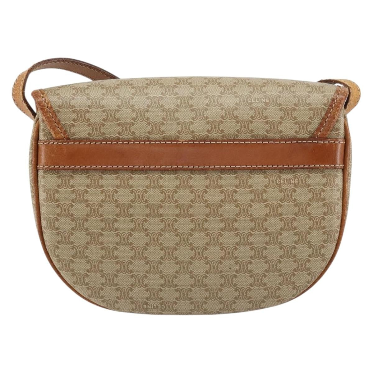 Celine Macadam Shoulder Bag PVC Leather, BEIGE, PVC, Shoulder bag