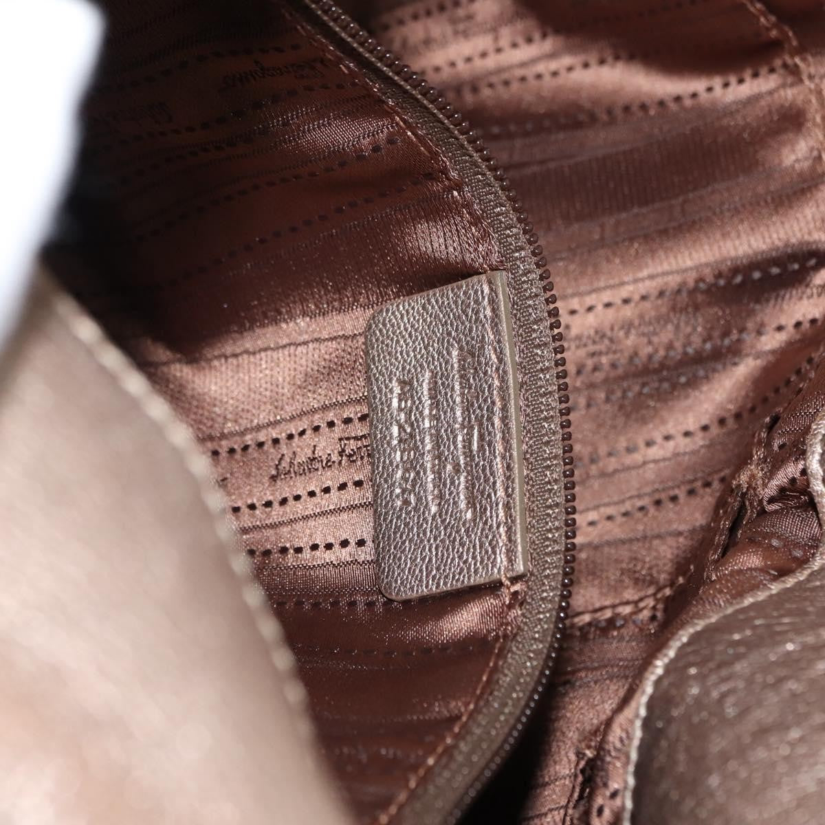 Salvatore Ferragamo Miss Vara Hobo Leather, GOLD, LEATHER, Handbag