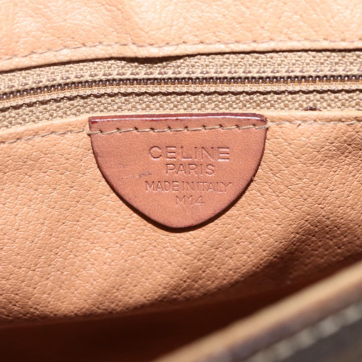 Celine Vintage Macadam Shoulder Bag Canvas and Leather, BROWN, CANVAS, Shoulder bag