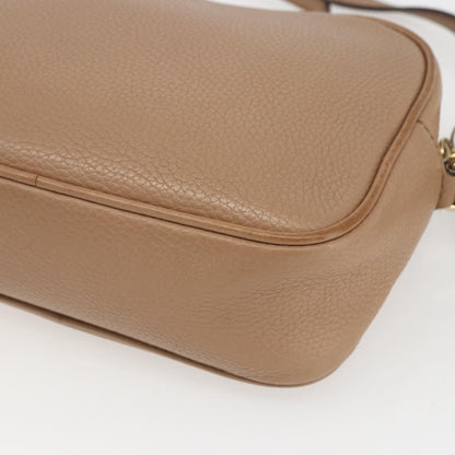 Gucci Soho Disco Crossbody Bag Leather, BEIGE, LEATHER, Shoulder bag