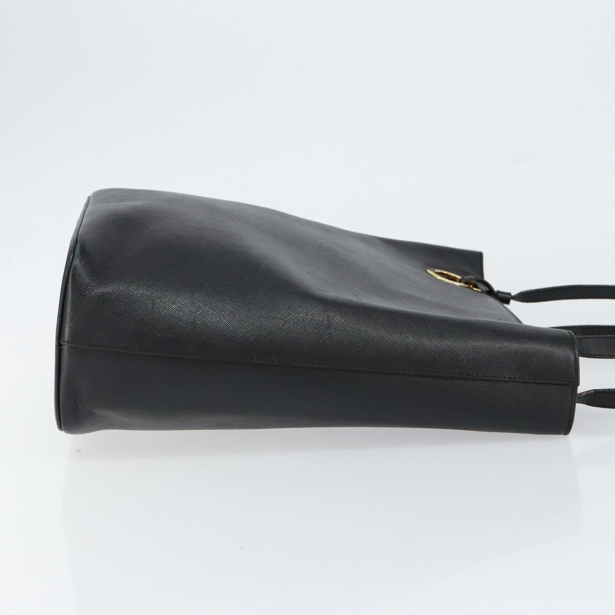 Salvatore Ferragamo Gancini handbag Leather, BLACK, LEATHER, Handbag