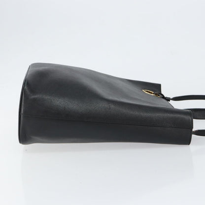 Salvatore Ferragamo Gancini handbag Leather, BLACK, LEATHER, Handbag