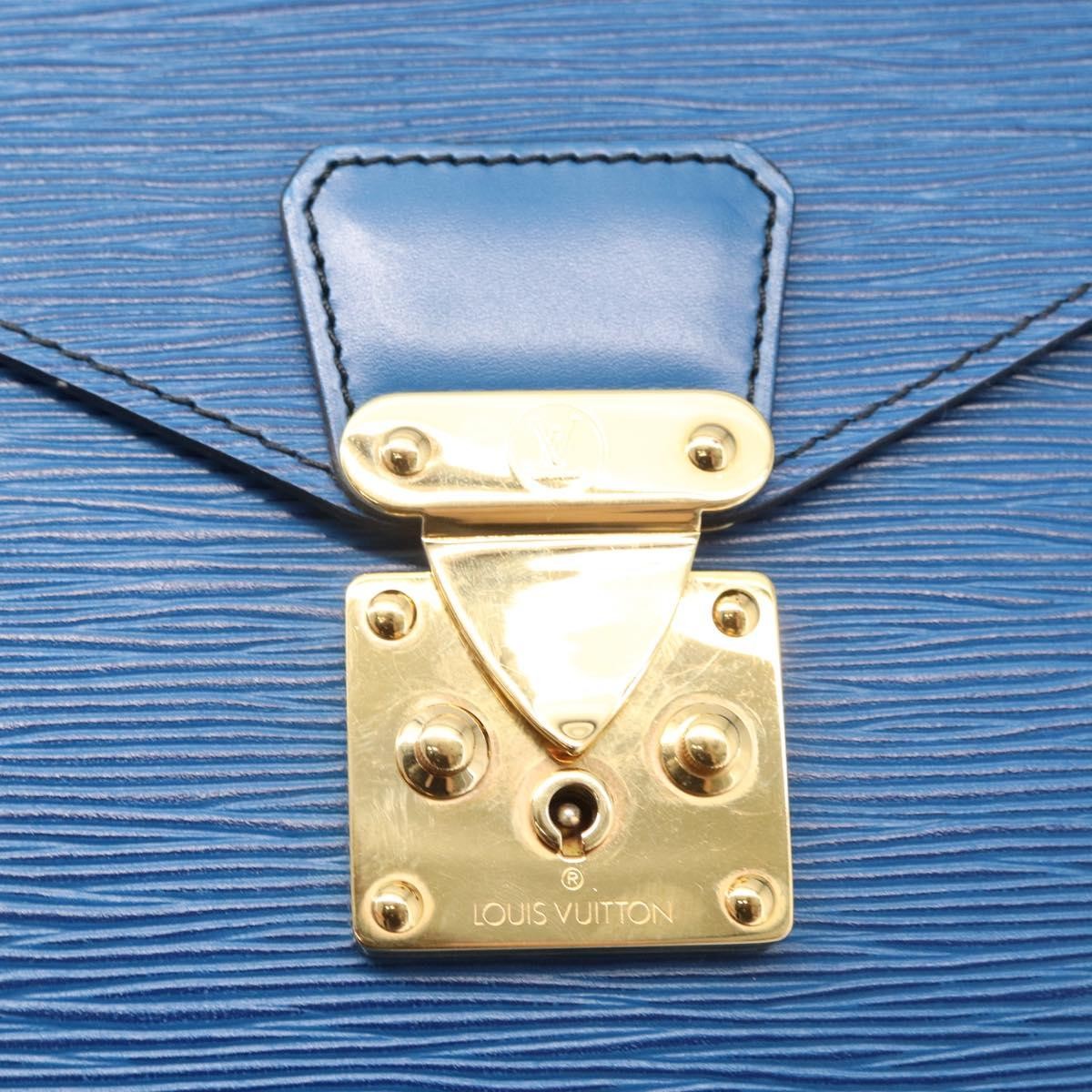 Louis Vuitton Porte-Documents Senateur Bag Epi Leather, BLUE, LEATHER, Clutche & pouche