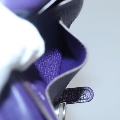 Hermes Dogon Duo Combined Wallet Leather, PURPLE, LEATHER, Wallets