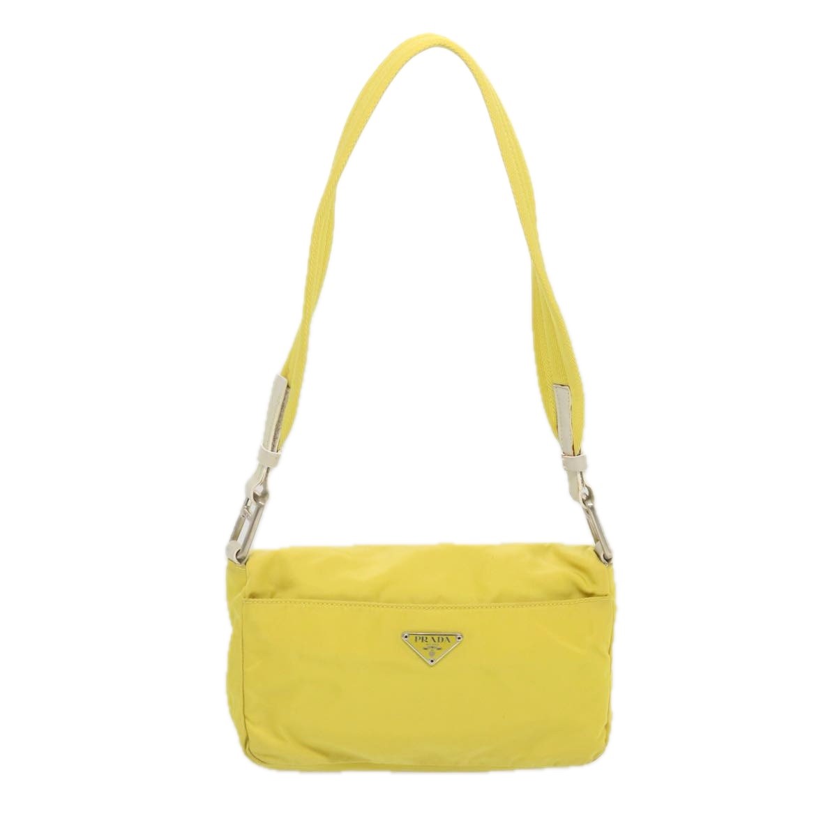 Prada Vintage Shoulder Bag Tessuto, Yellow, Nylon, Shoulder Bag