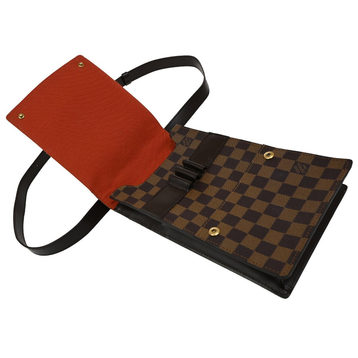 Louis Vuitton Portobello Messenger Damier, Brown, Canvas, Shoulder Bag