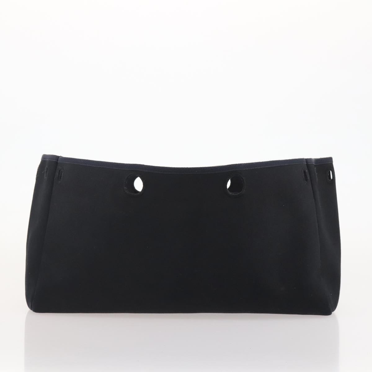 Hermes Herbag Cabas Toile and Leather, Black, Canvas, Tote Bag