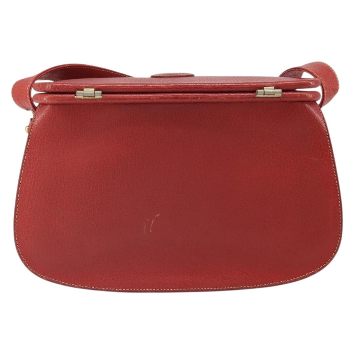 Gucci Vintage Shoulder Bag Leather, RED, LEATHER, Shoulder bag