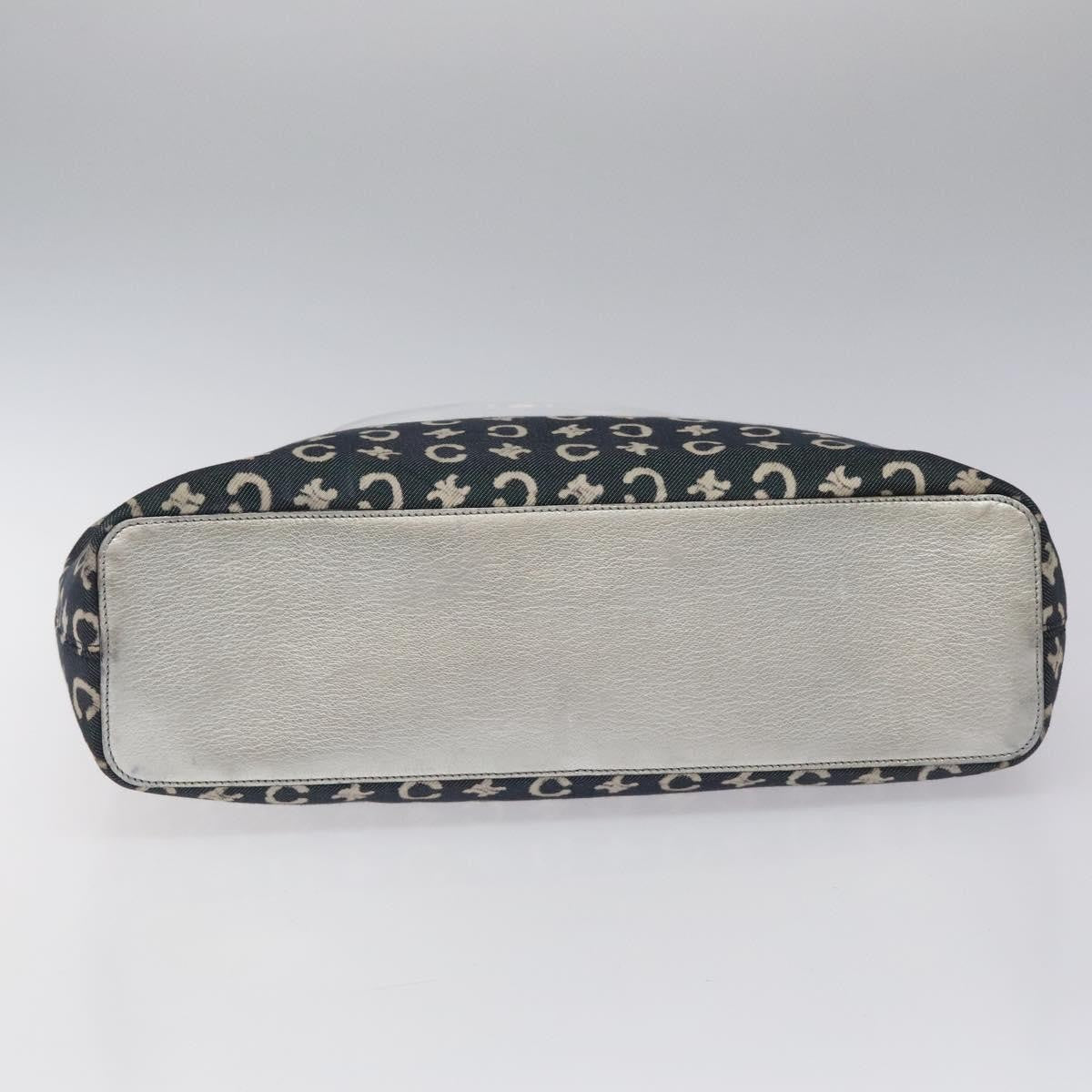 Celine C Sulky Shoulder bag Canvas and Leather, NAVY, CANVAS, Shoulder bag