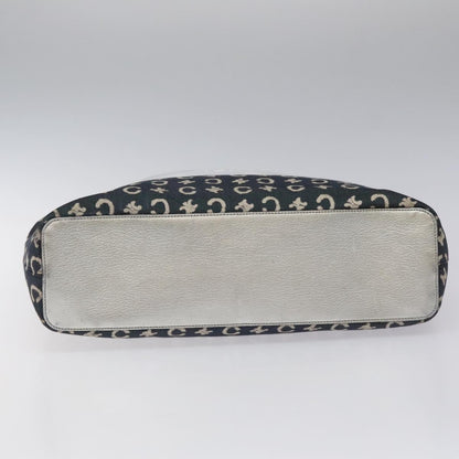 Celine C Sulky Shoulder bag Canvas and Leather, NAVY, CANVAS, Shoulder bag