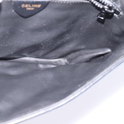 Celine Shoulder Bag Leather, BLACK, LEATHER, Shoulder bag