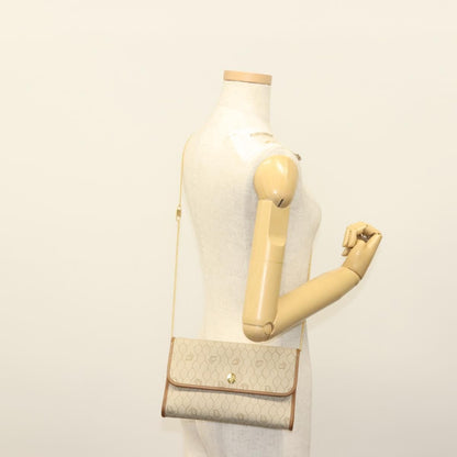 Christian Dior Vintage Honeycomb chain Canvas, BEIGE, CANVAS, Handbag