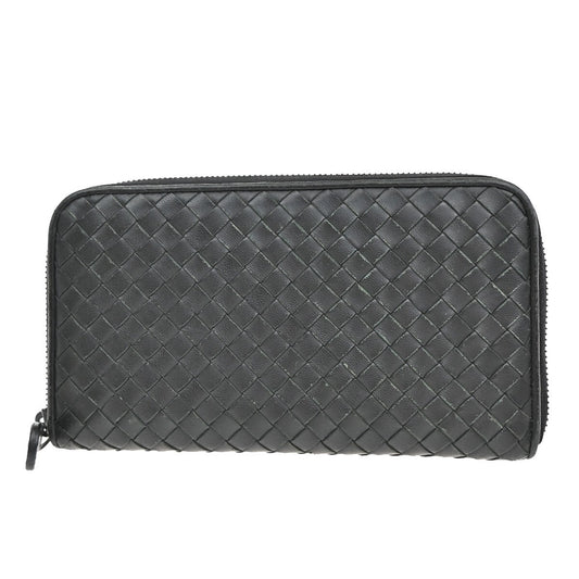 Bottega Veneta Intrecciato Wallet Leather, BLACK, LEATHER, Wallets