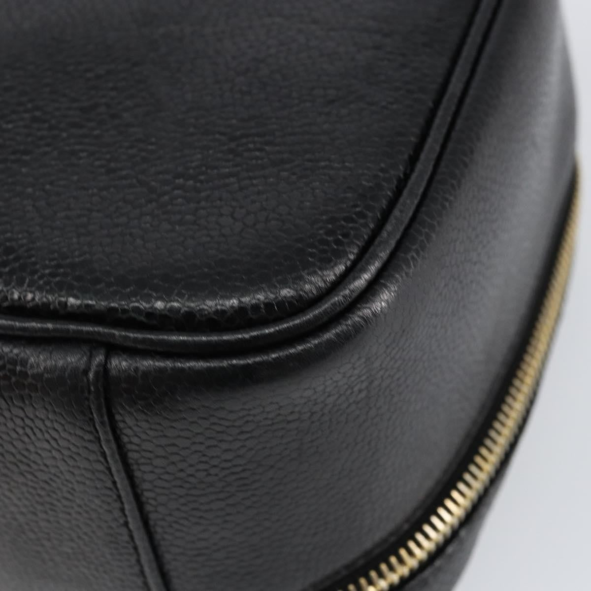 Chanel Vintage Timeless Zip Around Vanity Case Caviar, BLACK, LEATHER, Clutche & pouche