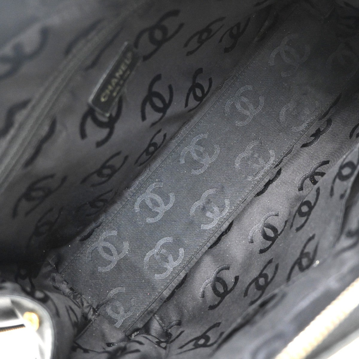 Chanel Surpique Boston Bag Quilted Leather, BLACK, LEATHER, Handbag