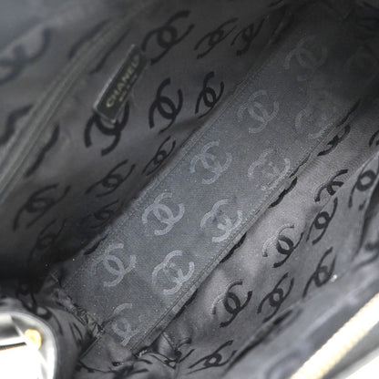Chanel Surpique Boston Bag Quilted Leather, BLACK, LEATHER, Handbag