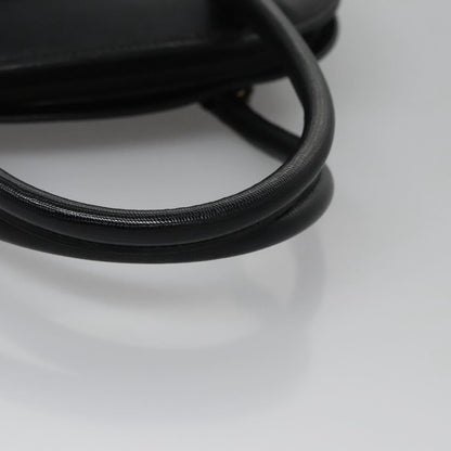 Celine Circle Logo Handbag Leather, BLACK, LEATHER, Handbag