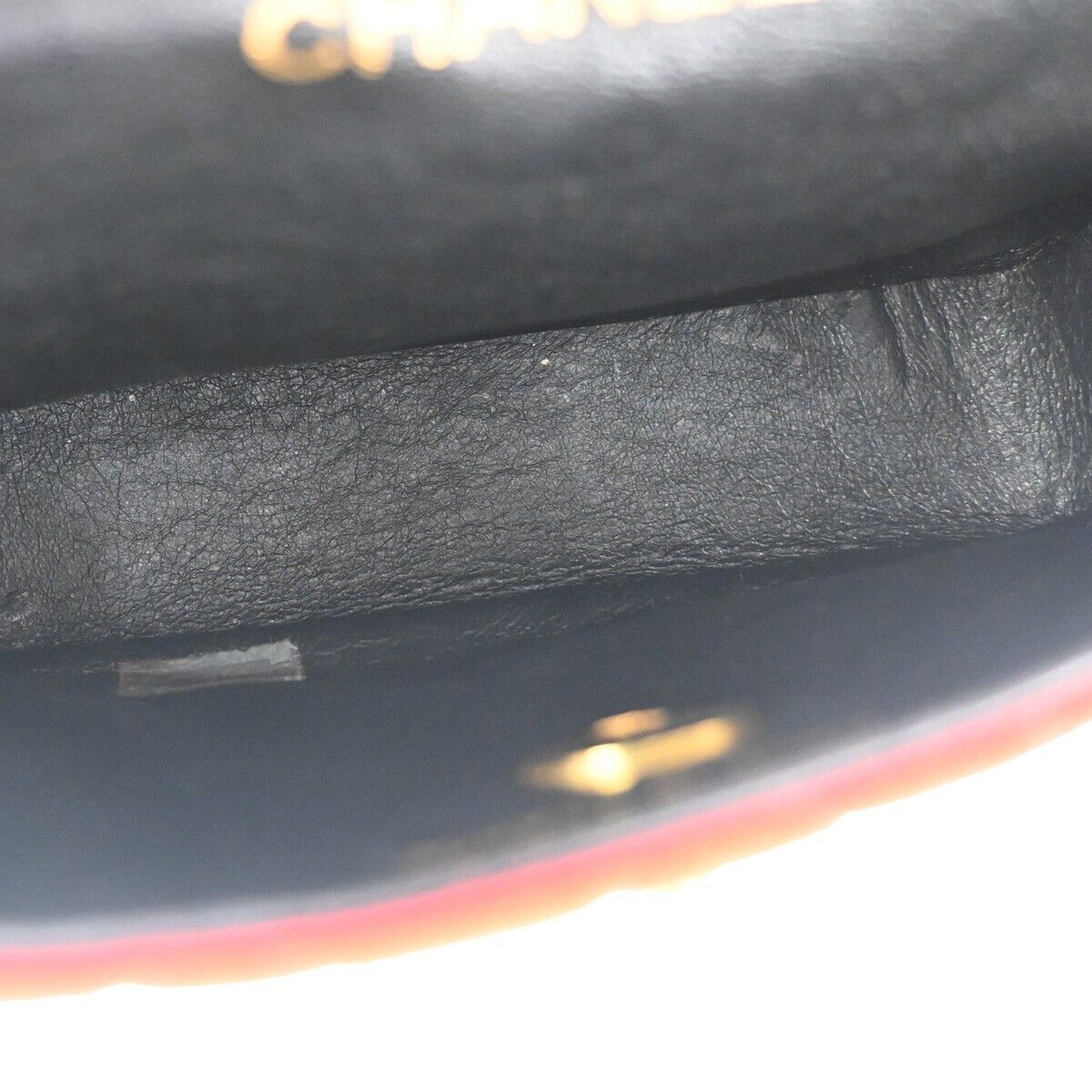 Chanel Vintage Clutch Pleated Leather, RED, CANVAS, Shoulder bag